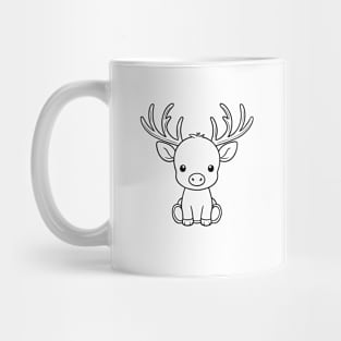 Cute Baby Elk Animal Outline Mug